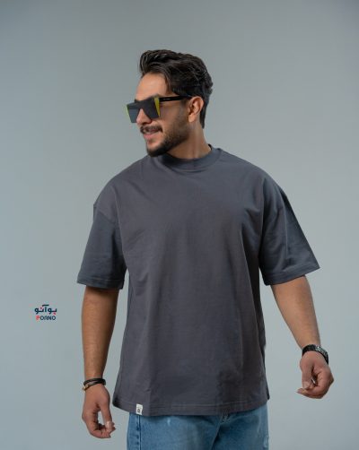 قیمت و خرید تیشرت پنبه دو نخ رنگ طوسی تیره کد 30132 D304