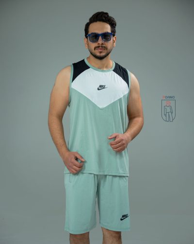 قیمت و خرید ست ورزشی مردانه کاور شلوارک 2 تیکه رنگ سبز پاستیلی کد 100132 D101