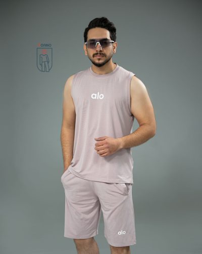 قیمت و خرید ست ورزشی مردانه کاور و شلوارک آجری رنگ صورتی 100135 D101