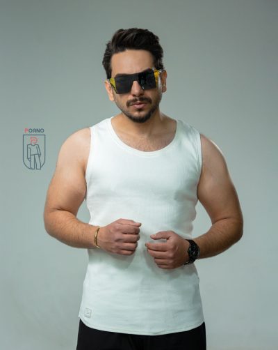قیمت و خرید تنک تاپ مردانه کبریتی پوآنو سفید کد 30158 B4