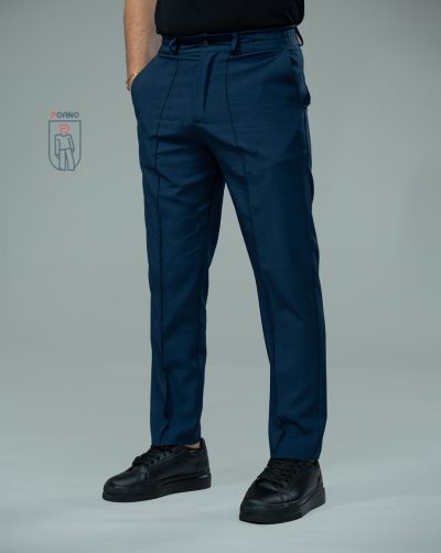 قیمت و خرید شلوار مجلسی بزیاق کمرکش رنگ سرمه ای پوآنو کد70111 B1