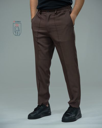 قیمت و خرید شلوار مجلسی بزیاق کمرکش رنگ قهوه ای پوآنو کد70111 B1