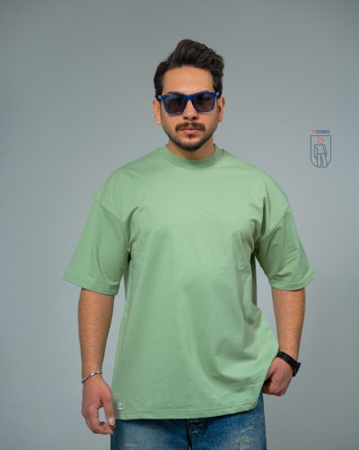 قیمت و خرید تیشرت مردانه بیسیک پنبه 2 نخ رنگ سبز پاستیلی کد 30153 D202