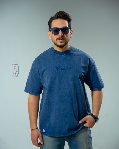 قیمت و خرید تیشرت مردانه سنگشور گلدوزی پوآنو رنگ آبی تیره کد 30171 A3