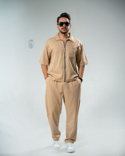قیمت و خرید ست مردانه بهاره تیشرت و شلوار رنگ کرمی کد10123 E