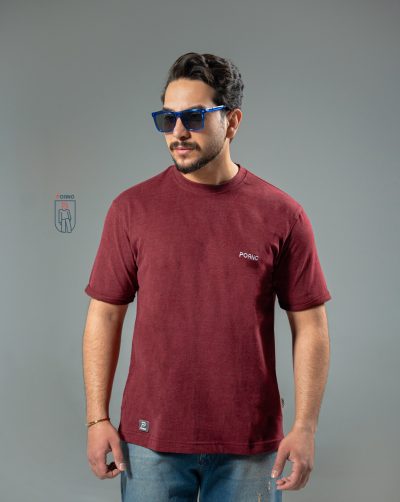 قیمت و خرید تیشرت مردانه پنبه براش پوآنو رنگ زرشکی کد 30175 D202