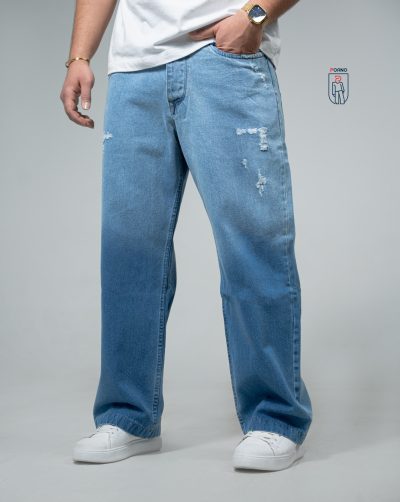 قیمت و خرید شلوار مردانه جین بگ کمر ساده کد 70008 D103