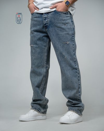 قیمت و خریدشلوار مردانه جین بگ کمر کش آبی 5 کد 70008 D103