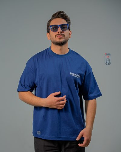 قیمت و خرید تیشرت مردانه پنبه پوآنو رنگ آبی تیره کد 30191 F201