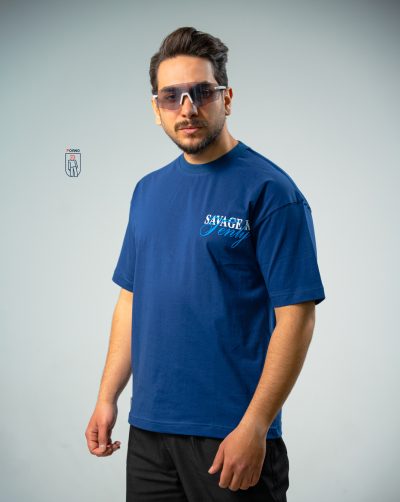 قیمت و خرید تیشرت مردانه پنبه چاپی پوآنو آبی تیره کد 30191 F202