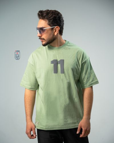 قیمت و خرید تیشرت مردانه پنبه چاپی رنگ سبز پاستیلی پوآنو کد 30191 F202