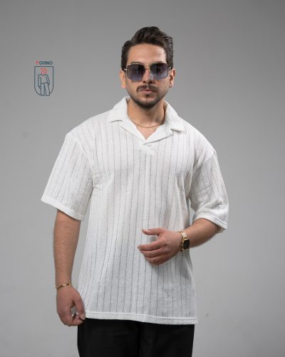 قیمت و خرید پیراهن مردانه یقه گرد پارچه کنف کد 30186 D303