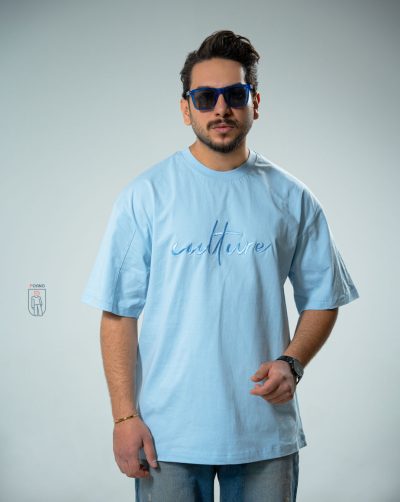 قیمت و خرید تیشرت مردانه پنبه MY HERO رنگ آبی پاستیلی کد 30095 D201